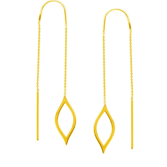 14k Marquise Threader Earrings